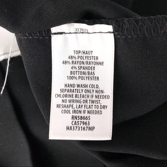 New  Pleated Peplum Knit Top Short Sleeve Color Block Hem Petite Small - Image 16