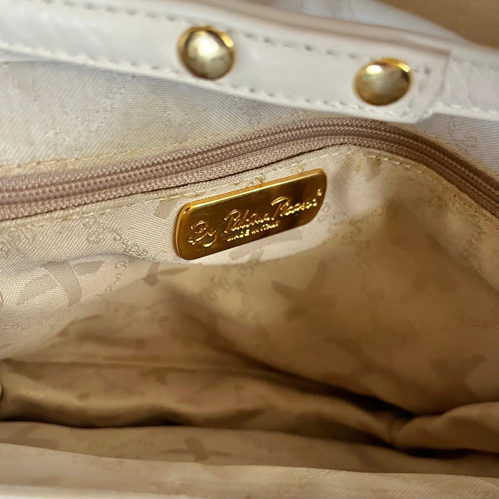 Paloma Picasso Vintage Bone White Leather Convertible Clutch Crossbody Bag - Image 5