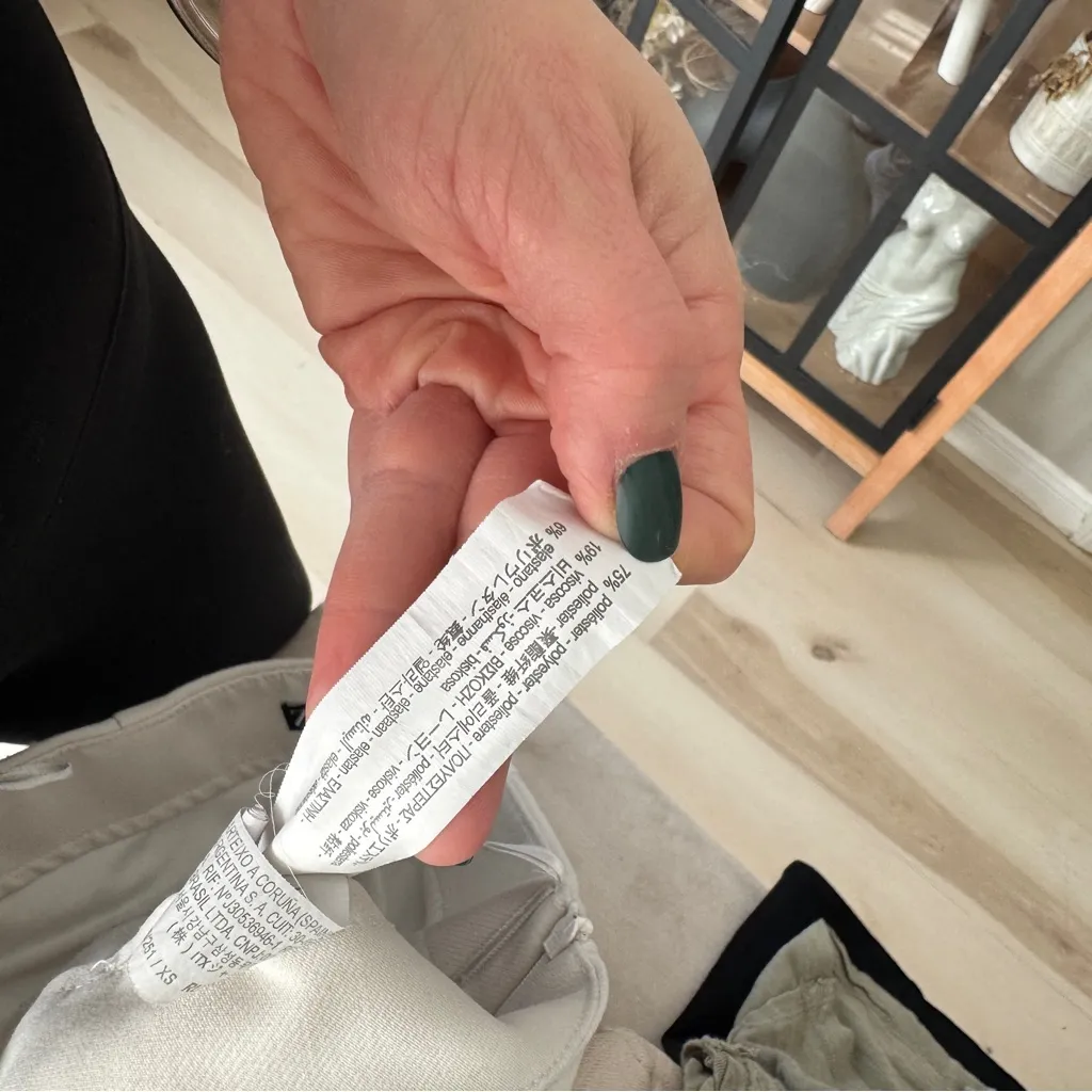 Zara asymmetrical skort skirt high rise waisted greige beige bone oyster mini - Image 9