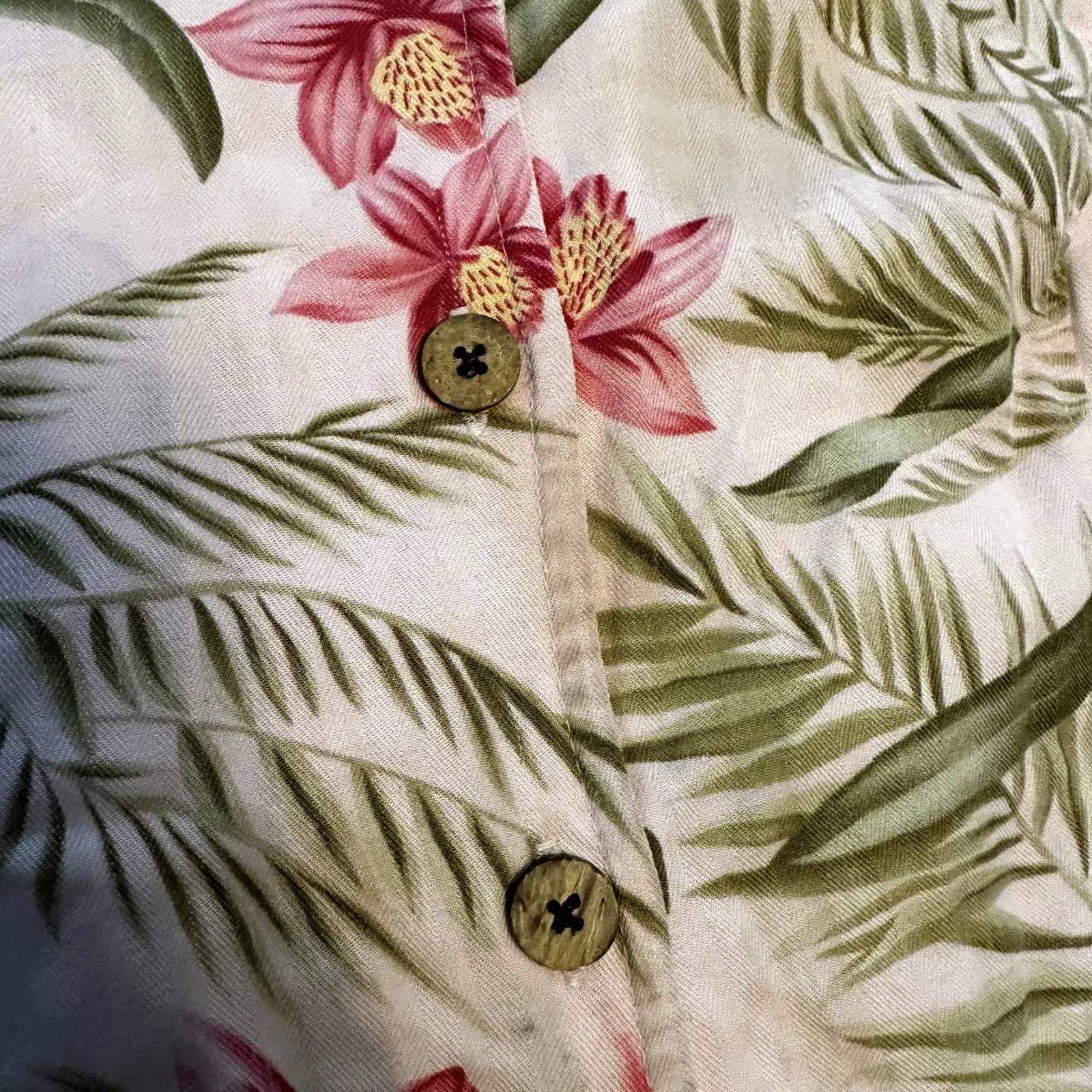 Jamaica Bay Button Down Shirt Short Sleeve Collared Hibiscus Flower Pink XL - Image 5