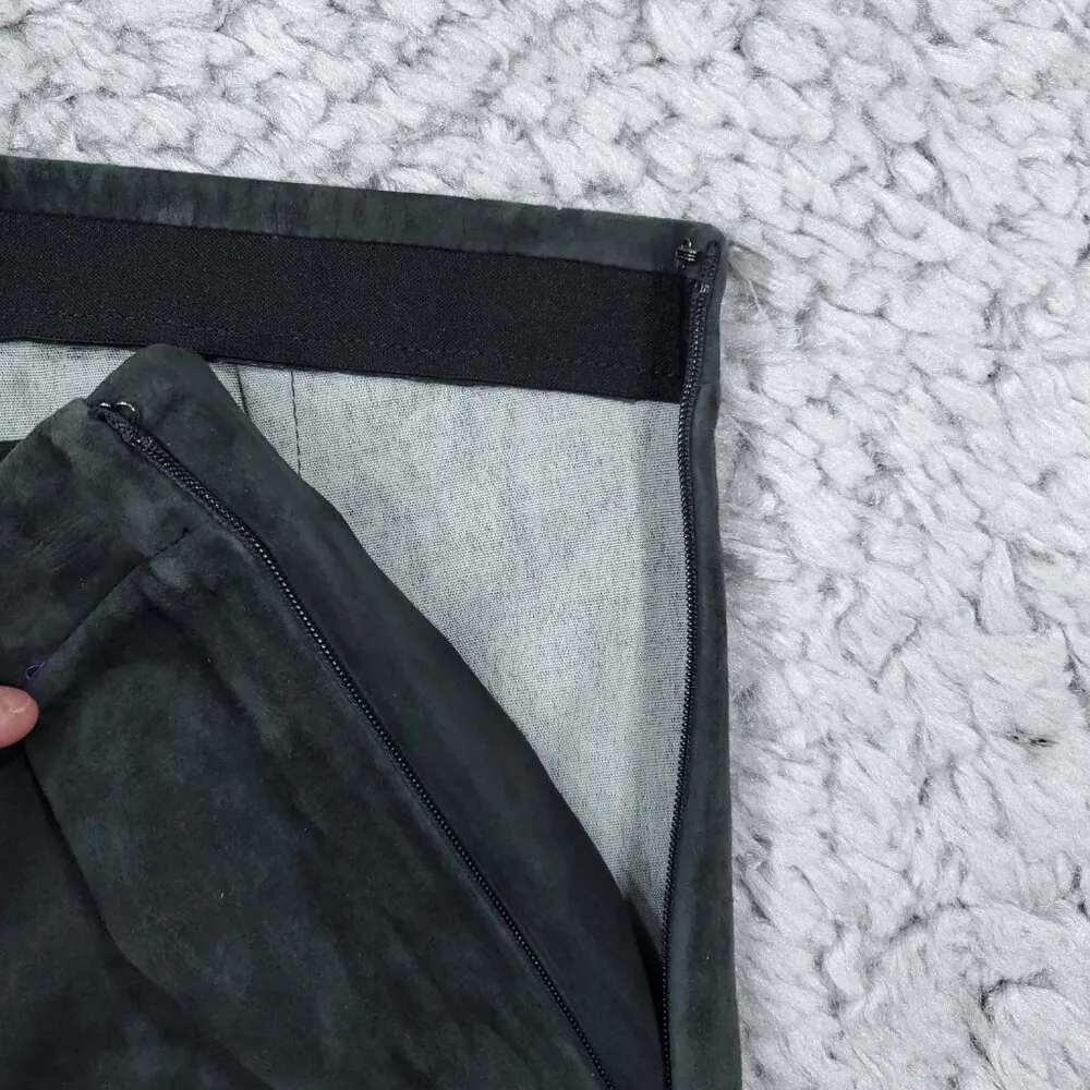 READ Carlisle New York Suede Leather Gray Green Leggings Skinny Pants Size 4 - Image 7