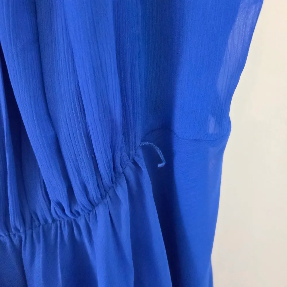 David's Bridal Royal Blue Chiffon Dress - Image 5