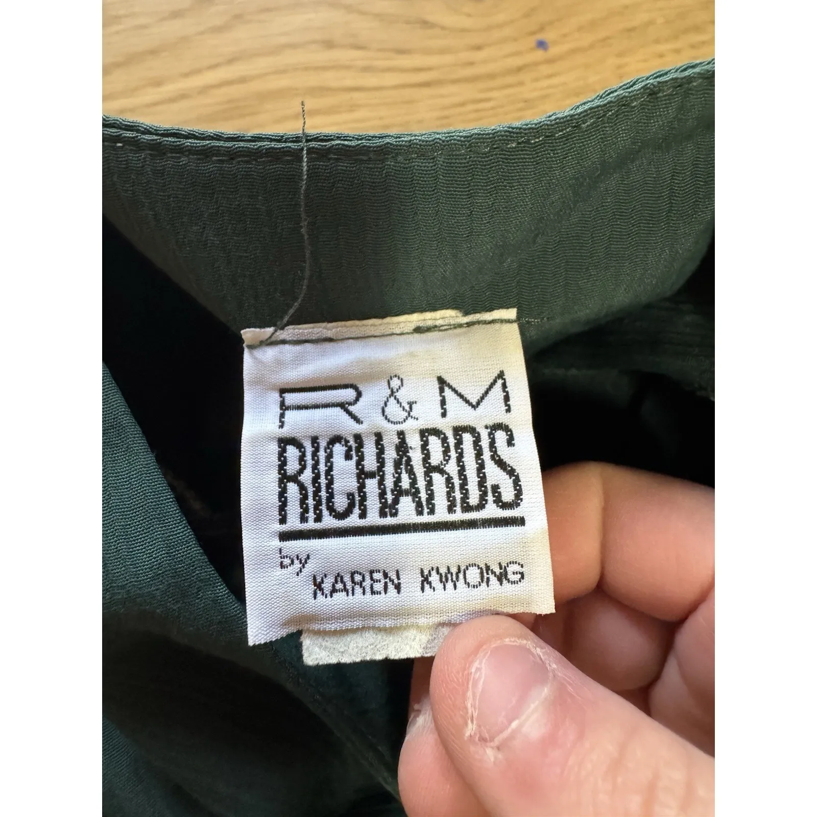 R&M Richards Women Size 16 Green 2 Piece Pants Blouse Set Buttons USA Made VTG - Image 5