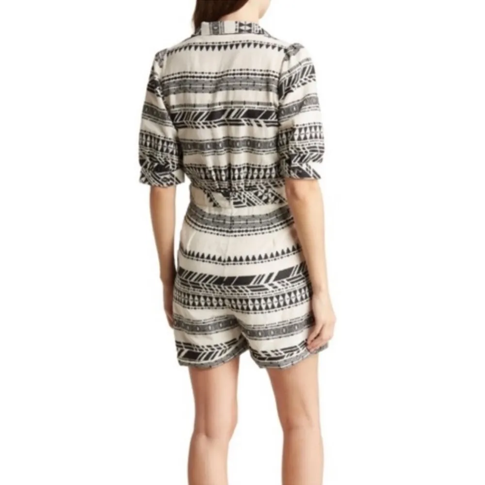 Anthropologie dRA Jacquard Cotton‎ Romper NWT Size Large - Image 2