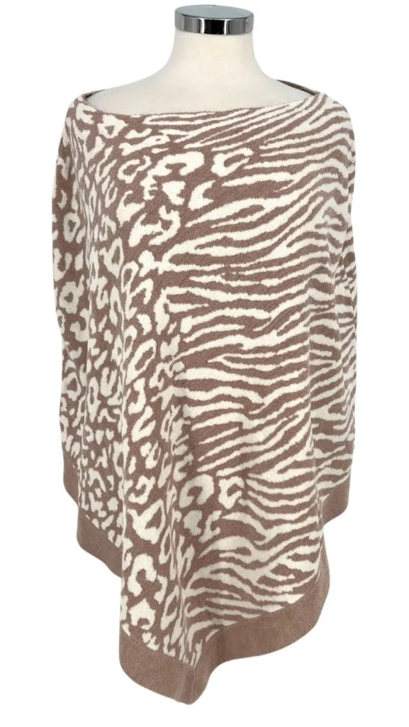 Barefoot Dreams CozyChic Ocean Breeze Poncho Rose Animal Print One Size Plus NWT - Image 1