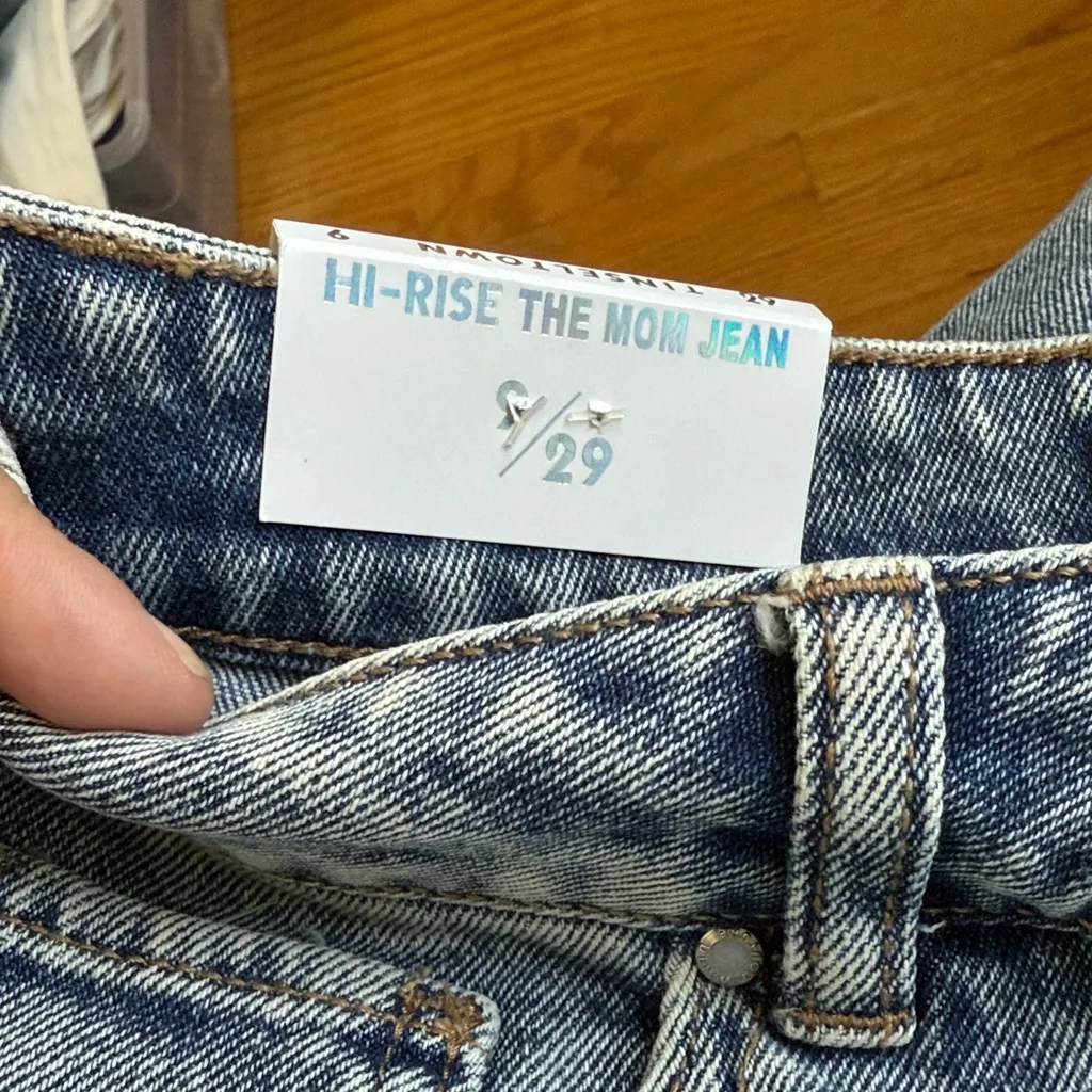 TINSELTOWN Womens Size 9 Blue Distressed Mom‎ Jeans High Rise Frayed Hem - Image 3