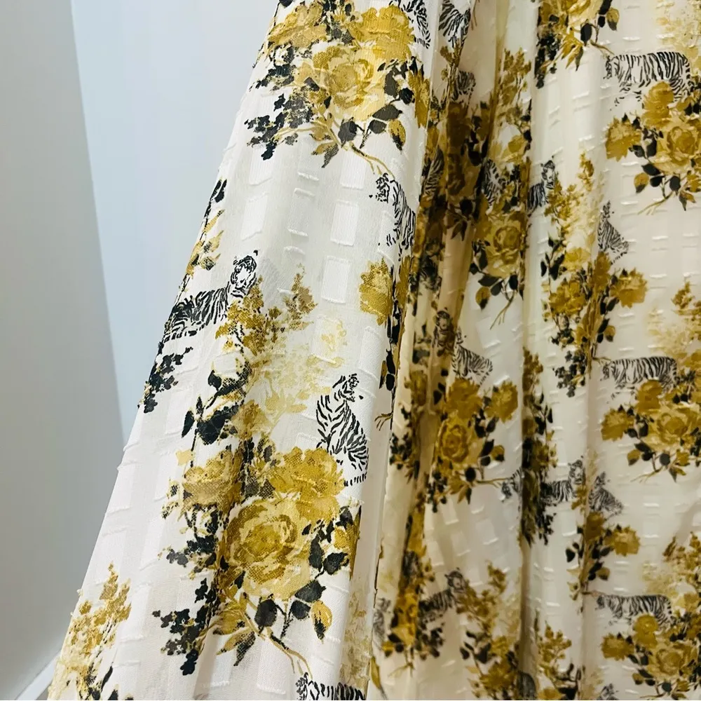 NWT cato fashions zebra dress white floral yellow baby doll dress size M… - Image 5