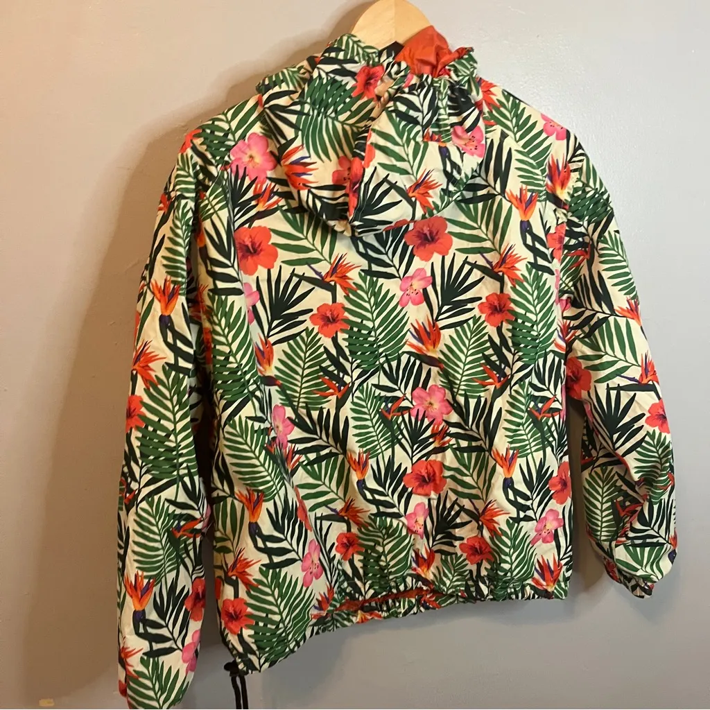 Vibrant Floral Print Windbreaker  Hoodie - Image 6