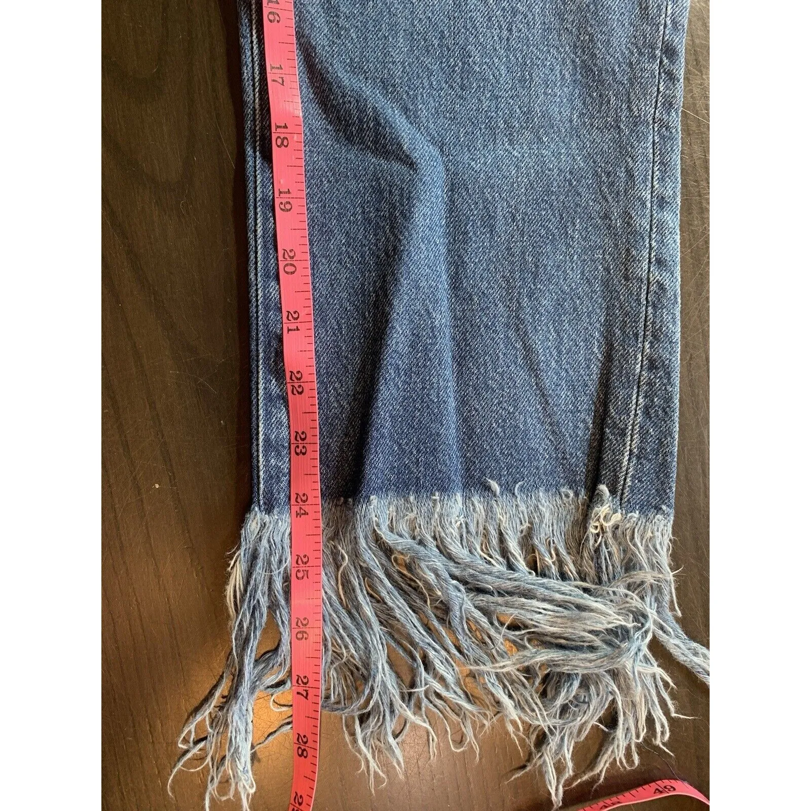 3X1 NYC Stella Jeans Womens 28x27 Dark Wash Fringe Raw‎ Hem Denim Made In USA Blue Size 28 - Image 14