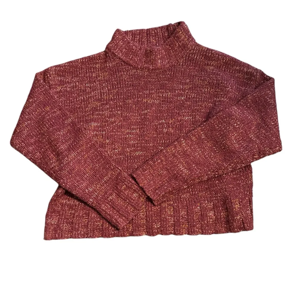 SO® Cropped Mockneck Spacedye Sweater - Image 4