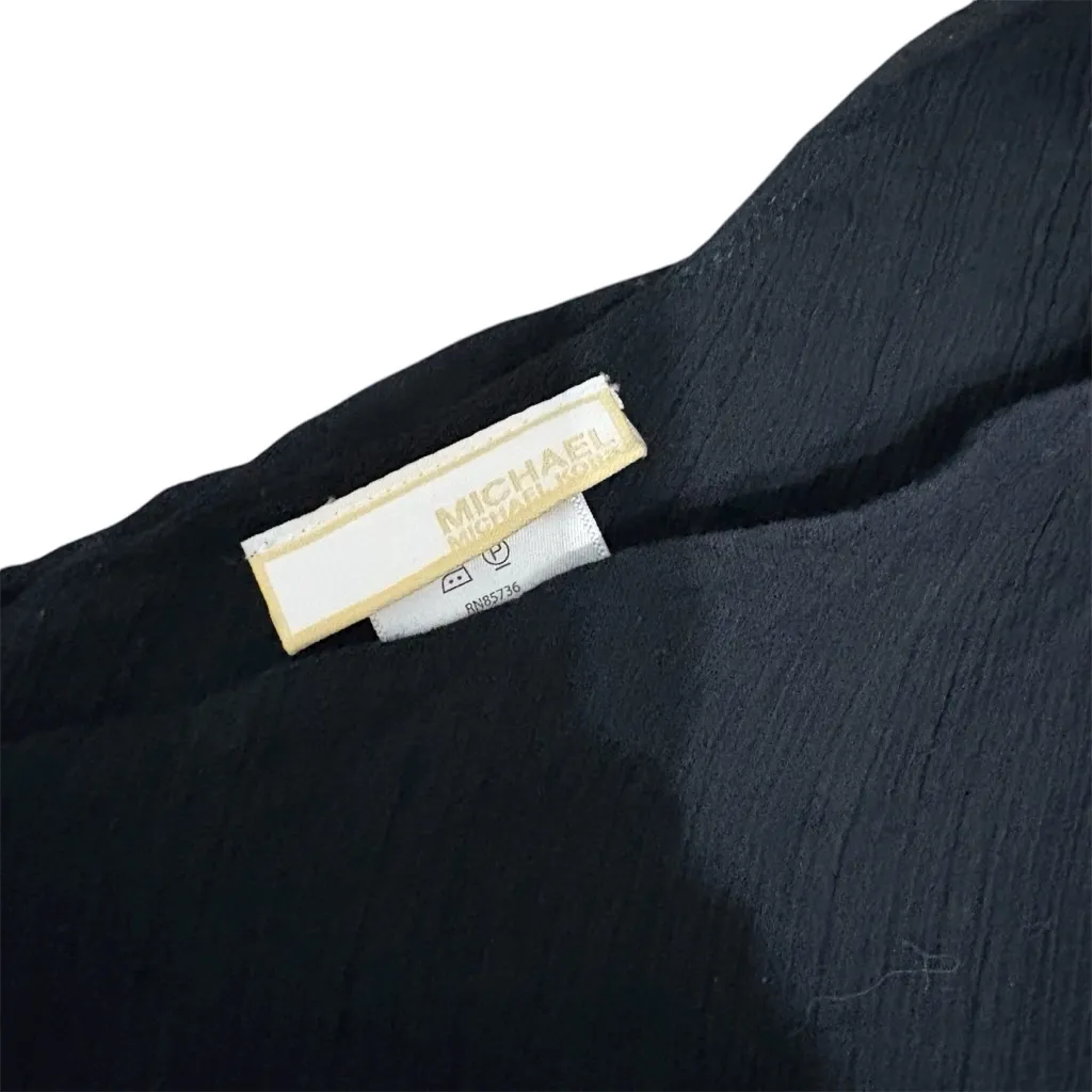 Michael Kors Women's  Swim Cover-Up Dress small Black One-Shoulder Layered Gauze - Image 5