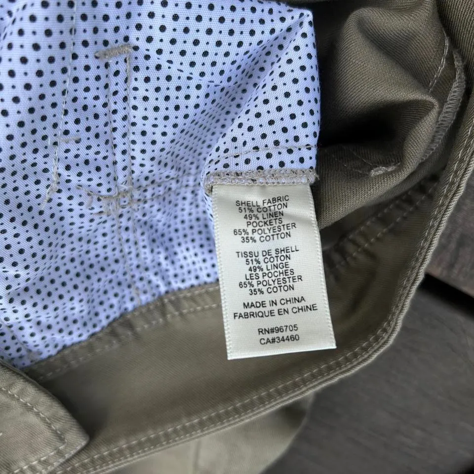 Tan La Vie Rebecca Taylor High Waisted Wide Leg Cotton Linen Blend Pants Size 27 - Image 4