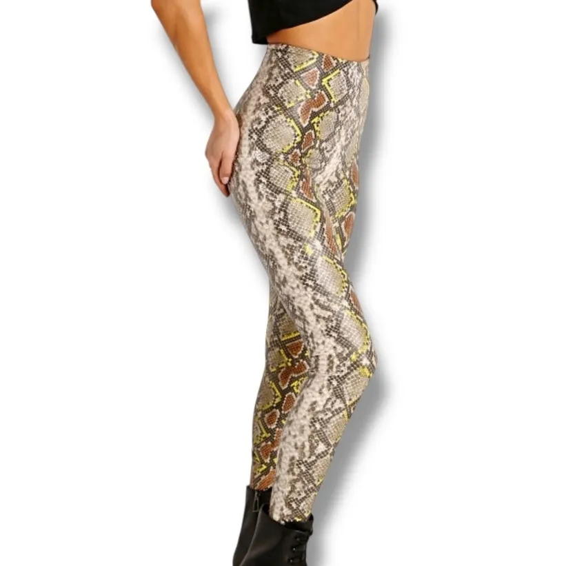 Commando faux animal legging with control neon snake NEW - Image 4