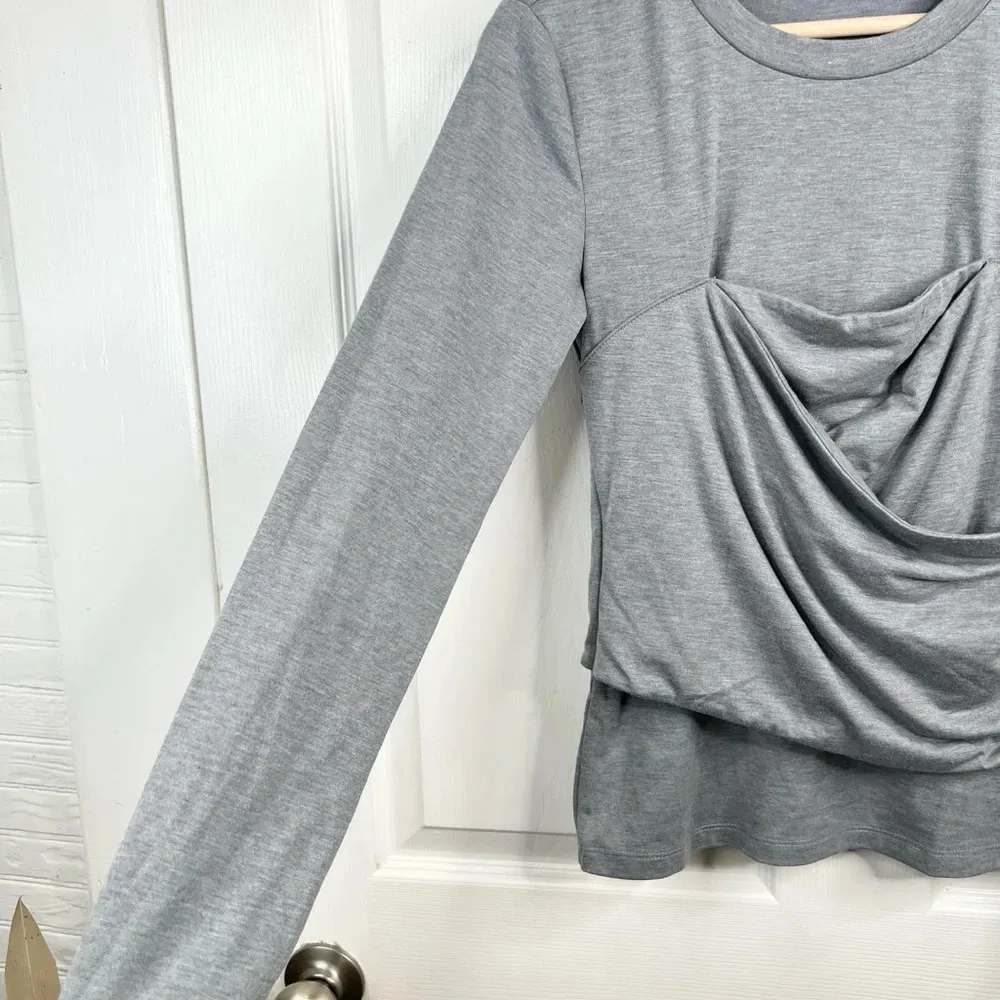 Vero Moda Women's Nelly Gray Long Sleeve Corset Blouse Size S Casual NWOT - Image 5