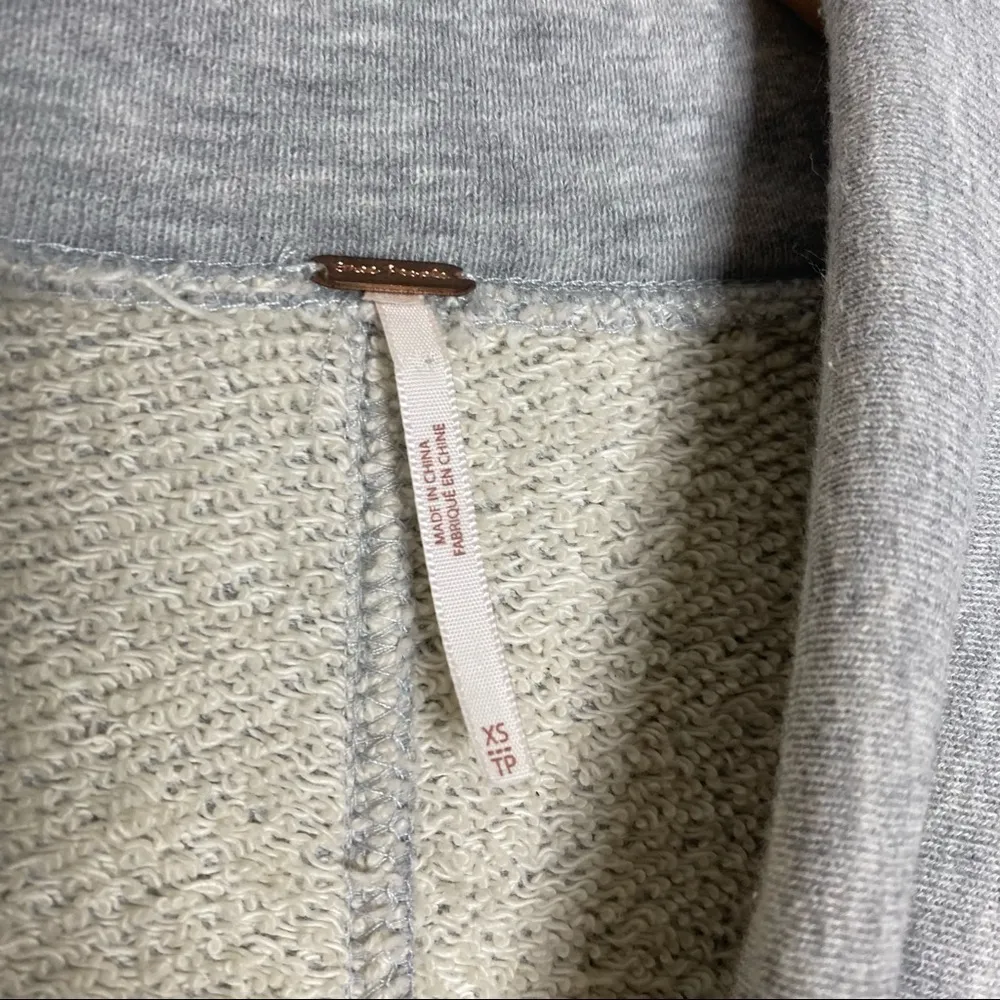 Free People Gray So Plush Lace Up Pullover Sweater - Image 5