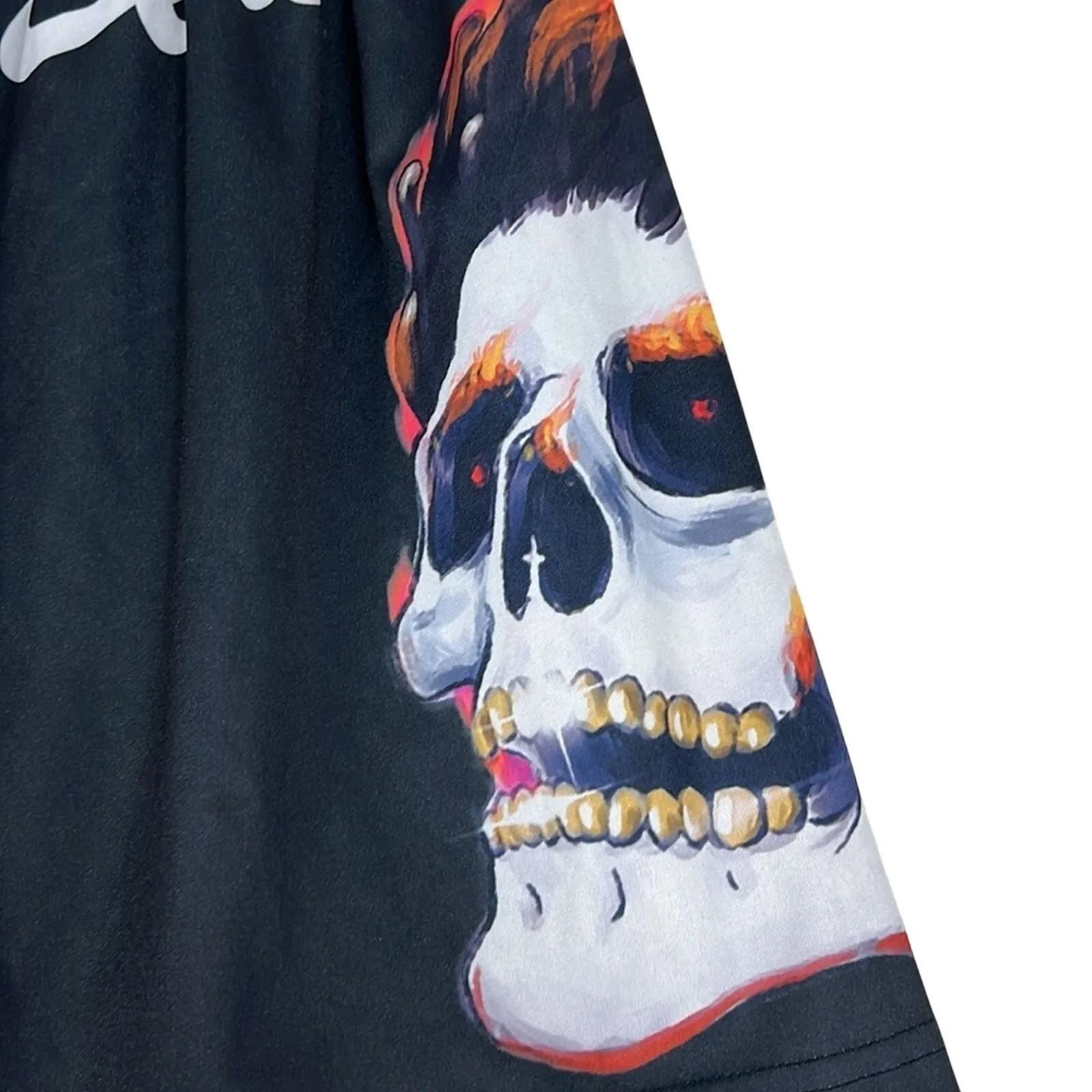 Blush Mark Womens Skull Flame Shorts Size S Black Gothic Streetwear Alternative - Image 4