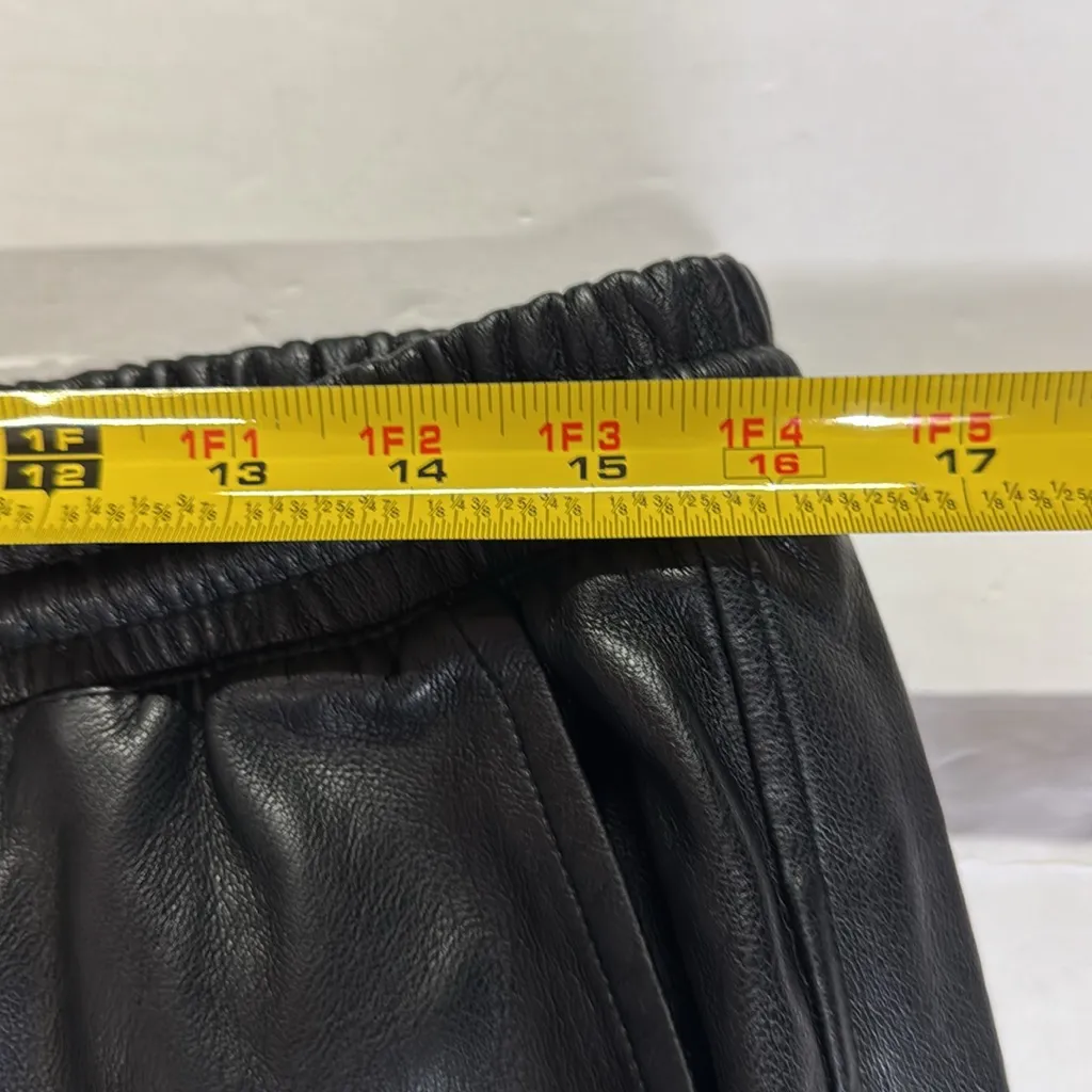 Scoop faux leather Black joggers pull on L casual fall winter active neutral Size L - Image 13