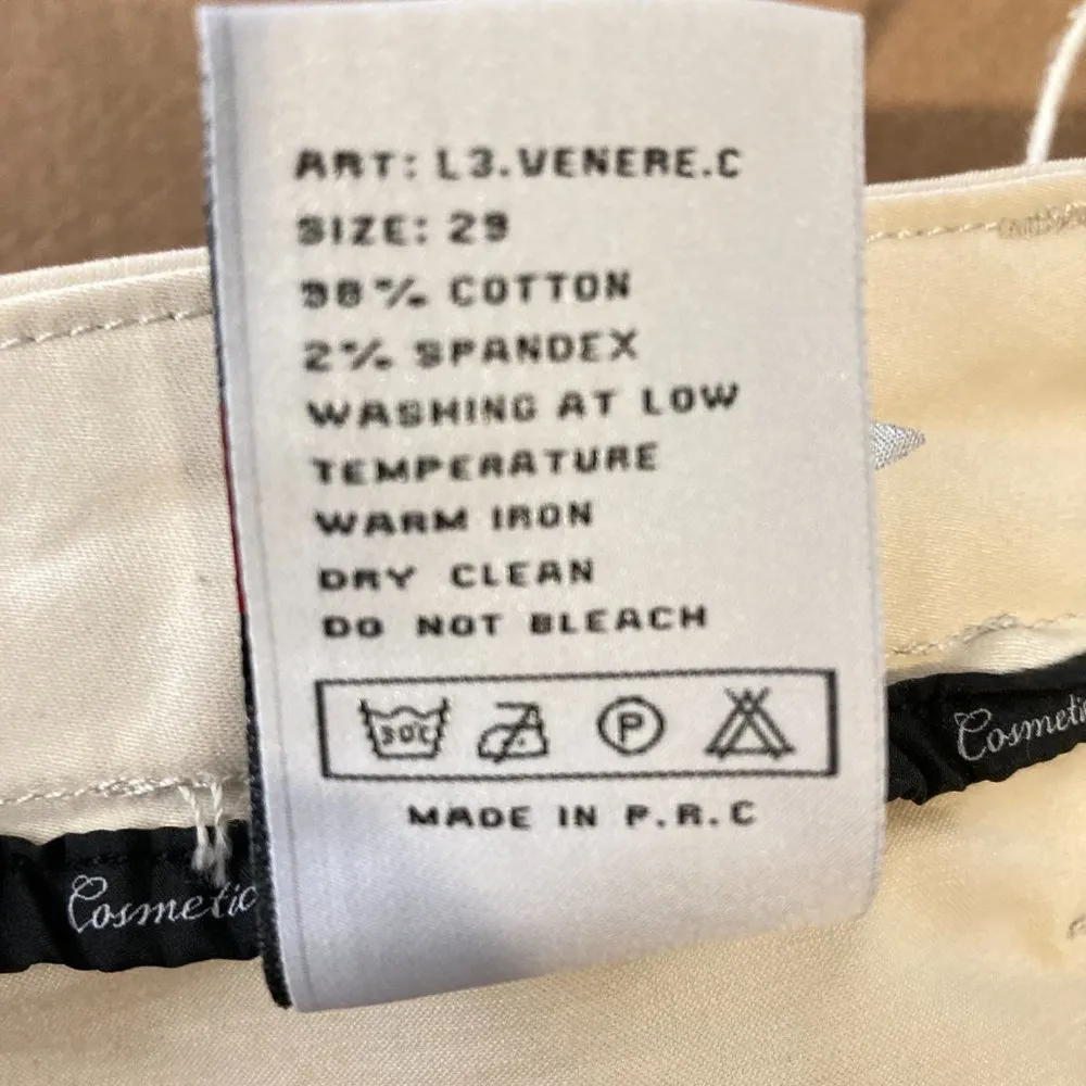 LeRock women's size 29 silver plated accessory skinny apple fit soft chino 31x32 Tan - Image 15