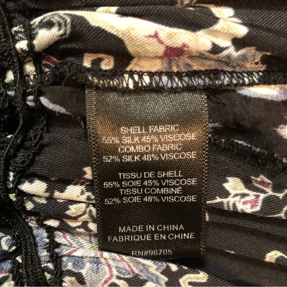 Jumpsuit Paisley Print Flutter Sleeve Silk Blend Navy & White 10 - Image 15