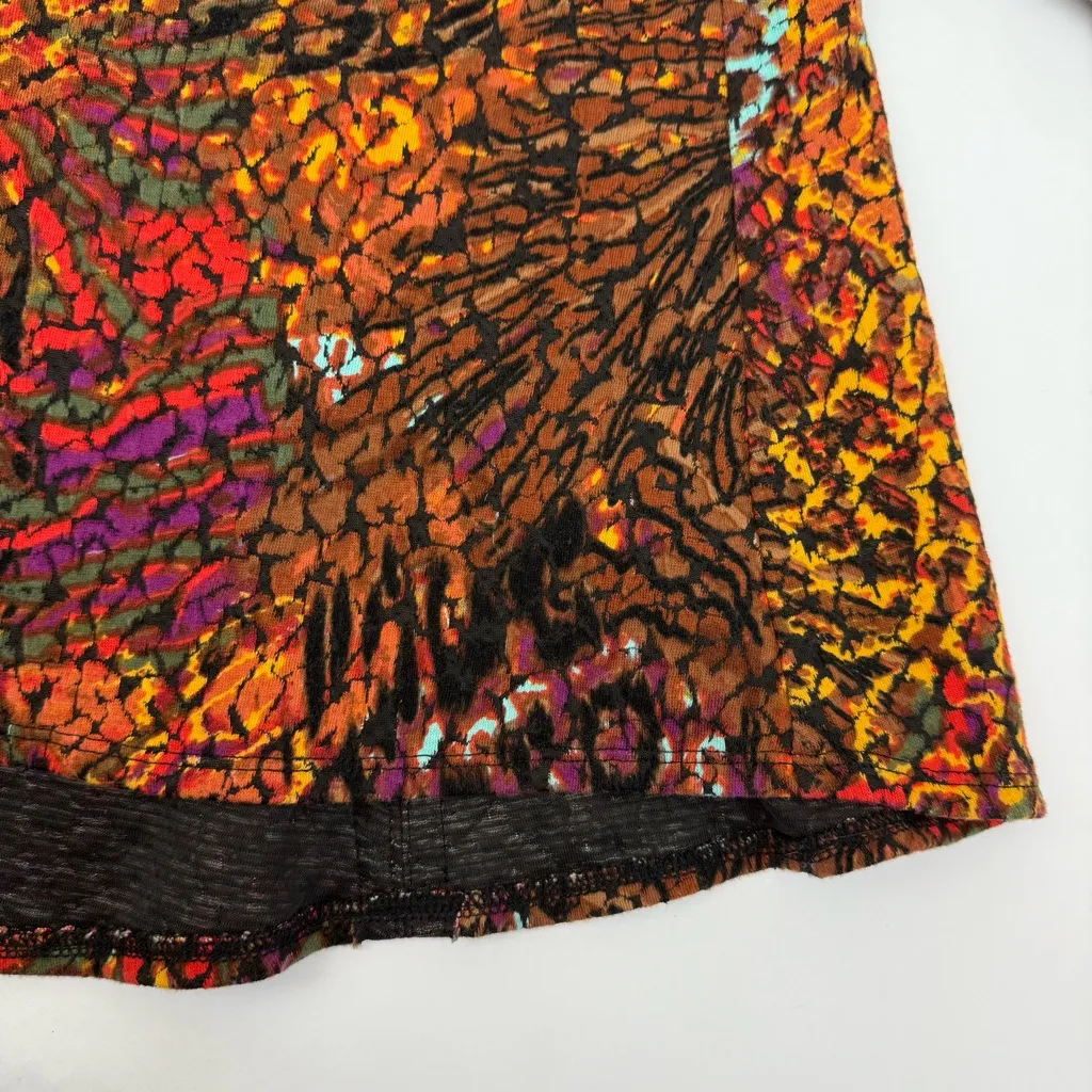 Ali Miles Bohemian Lagenlook Mixed Animal Floral Print Earth Tone Jacket Blazer Size M - Image 7