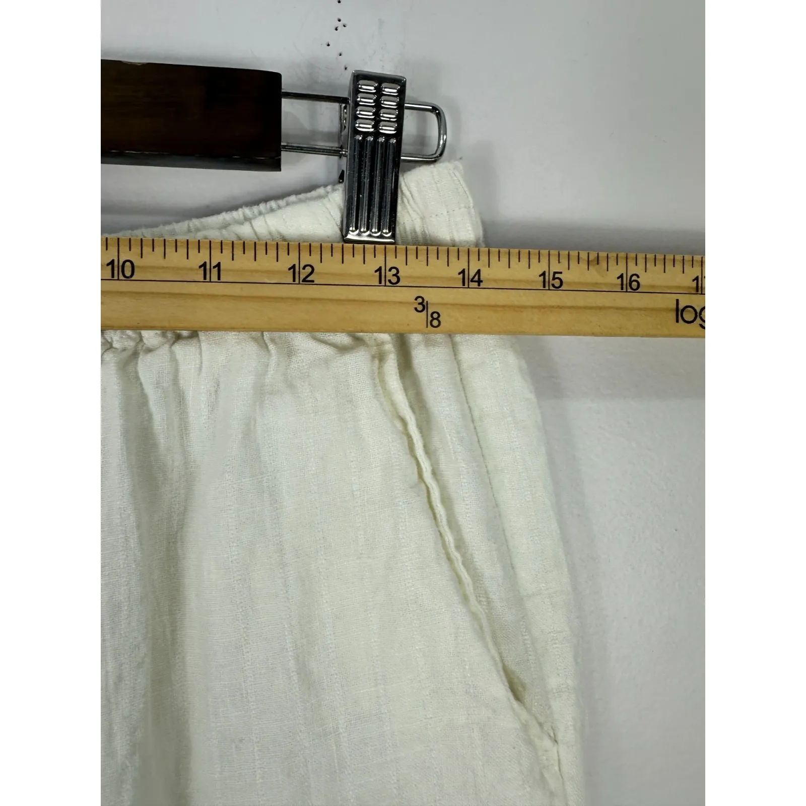 Eileen Fisher Pull On Linen Pants Women Large Ivory Lagenlook Minimalist Luxury - Image 4