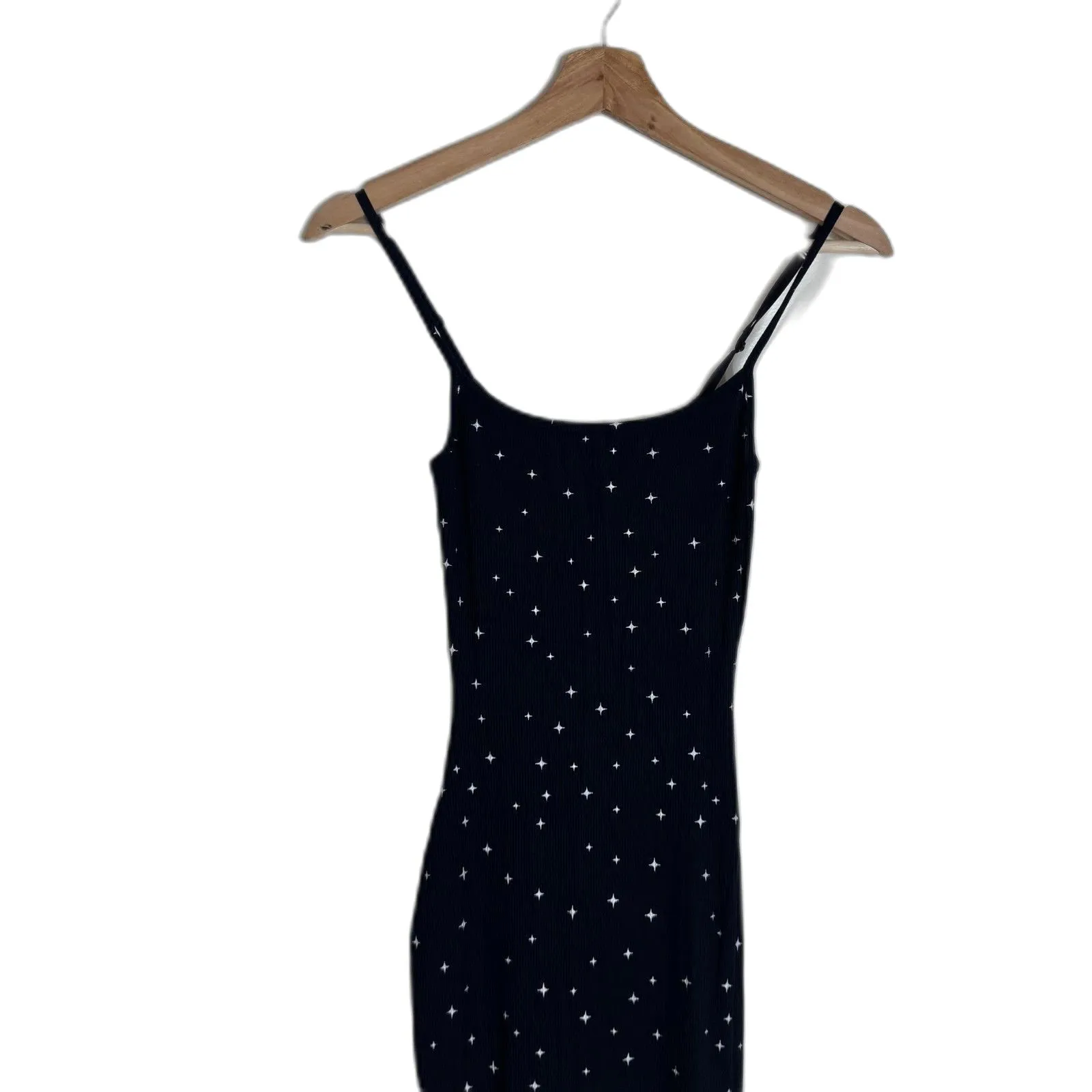 Skims Soft Lounge Long Slip Maxi Dress Womens Small Onyx Sparkle Print Black - Image 4