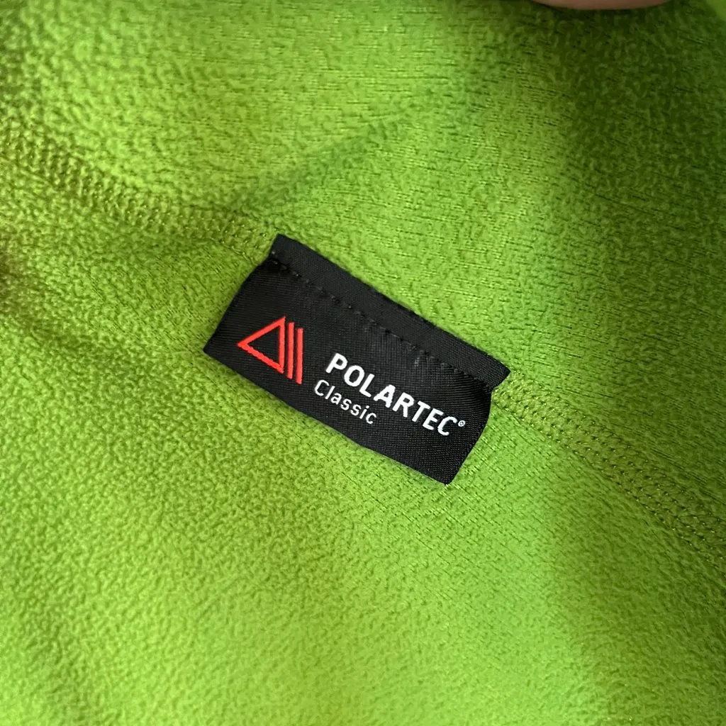 North Face Sz M Womens Fleece Top Layer‎ Pullover Polartec Lime Green 1/4 Zip - Image 6