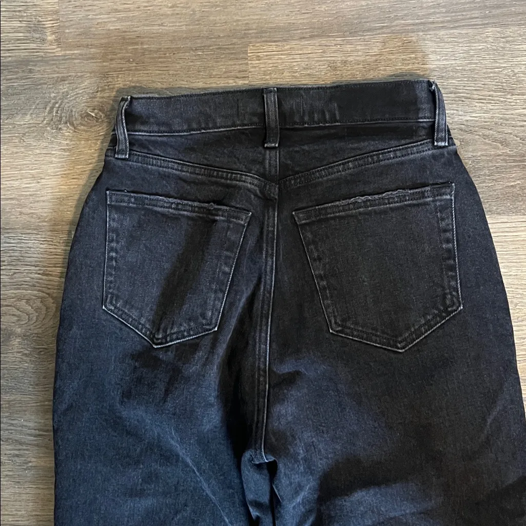 Abercrombie & Fitch The Dad High Rise Black Wash Curve Love Button Fly Jeans 25 - Image 7