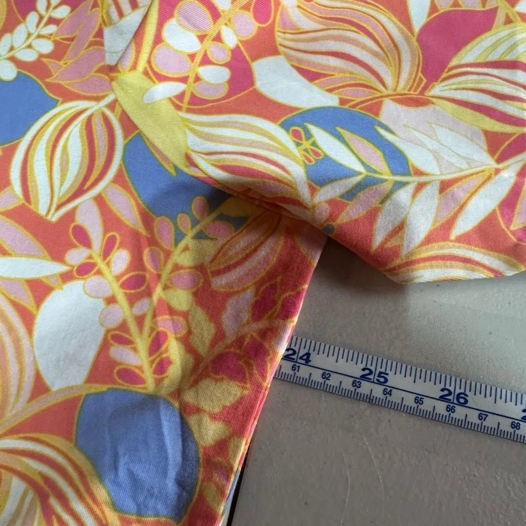 Talbots Tee 3/4 Sleeve Boat Neck Shirt Knit‎ Stretch Floral Orange Size 2X - Image 9