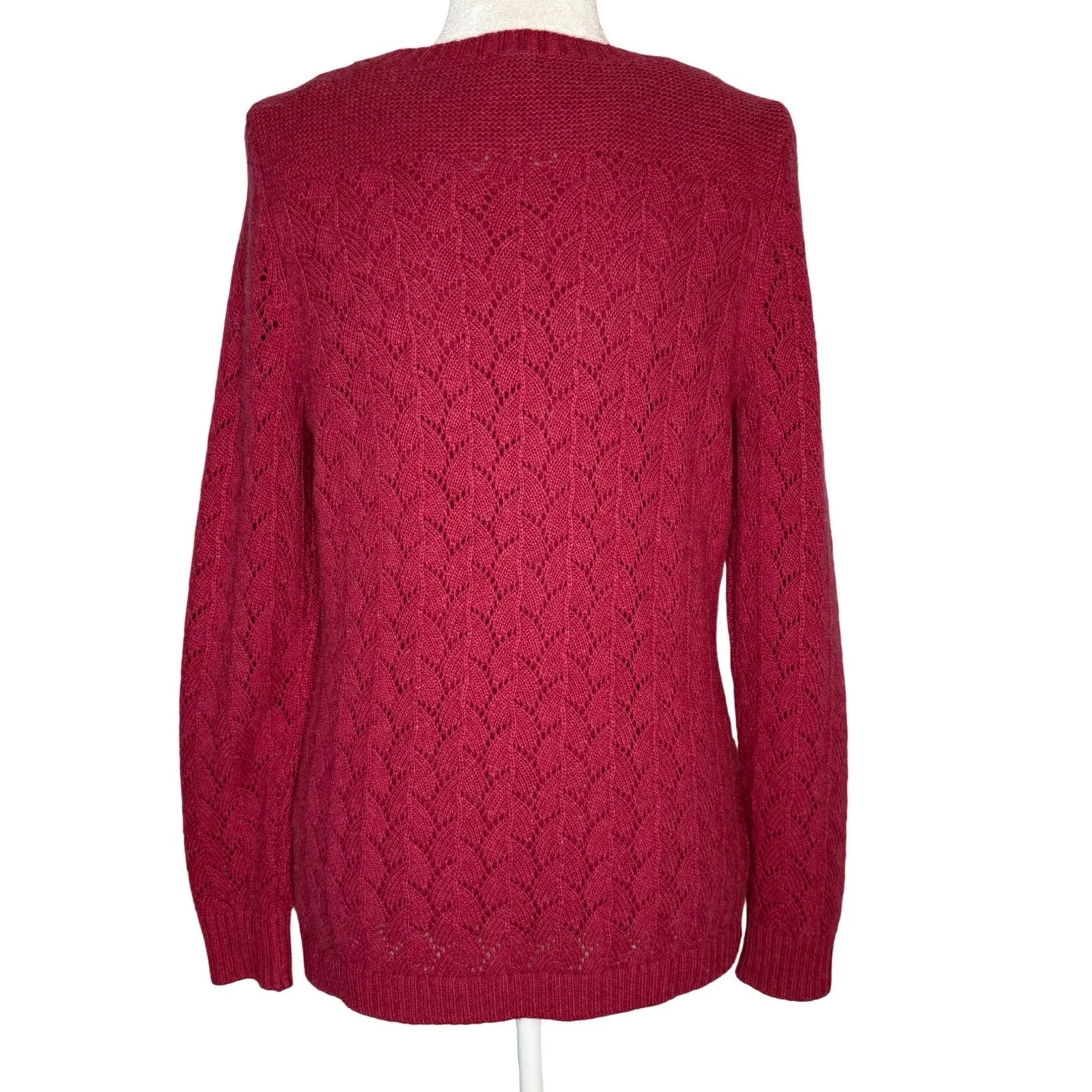 LL Bean Lambswool Cashmere Angora Cardigan Tank Top Set Size M Pink Classic Size M - Image 4