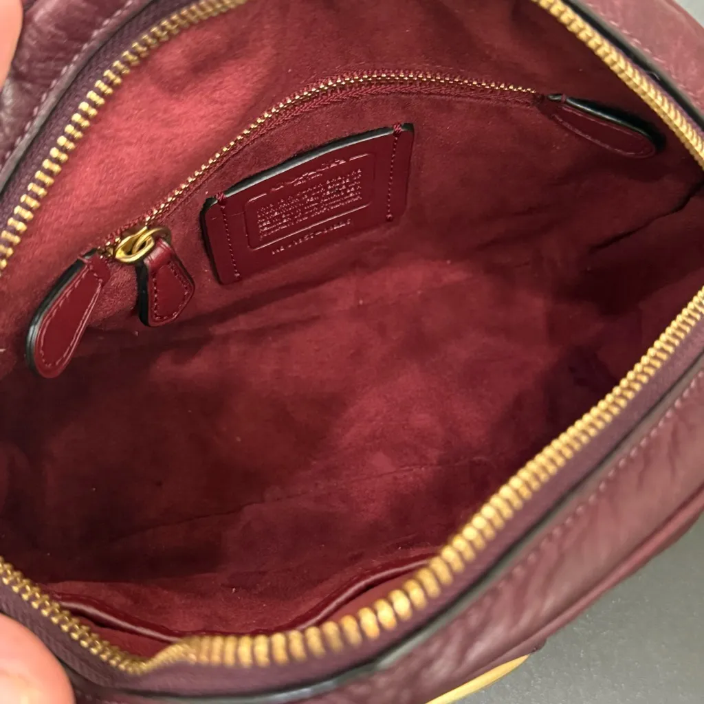 Rare COACH 88226 KAT Burgundy Quilted Leather Crossbody Bag - Image 5