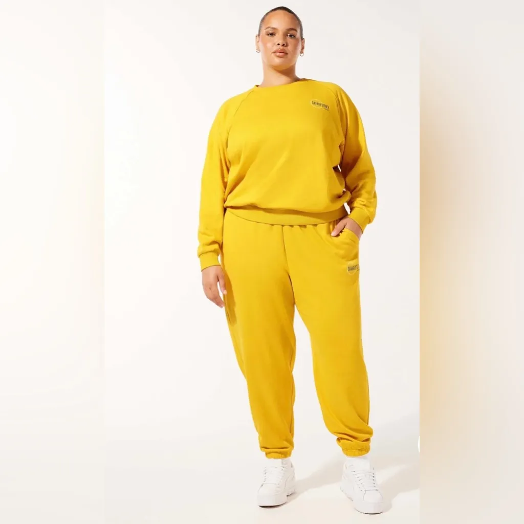 Savage x Fenty Essential Terry Scope Logo Classic Sweatpants Yellow Size XS - Image 8