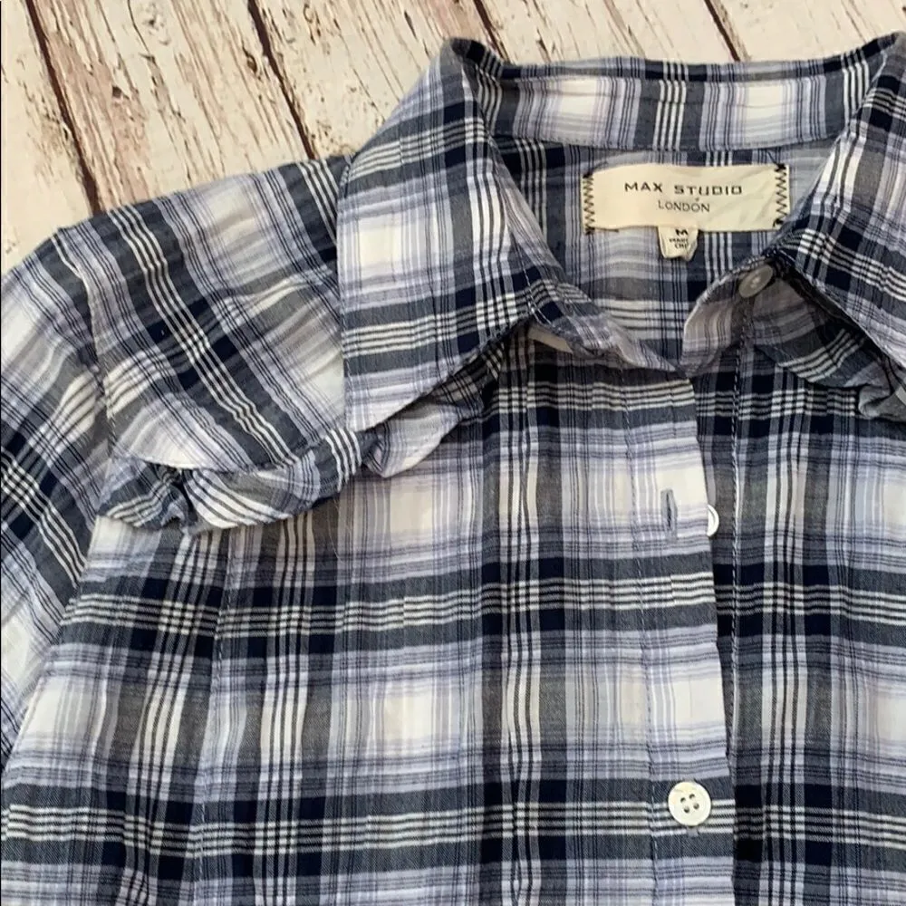 Women’s Max Studio plaid button down size Med NWOT - Image 4