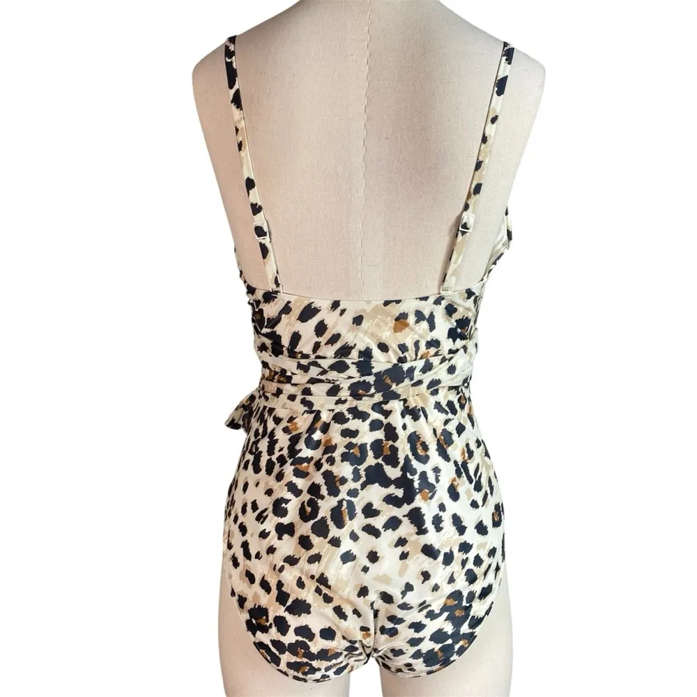 Aerie Leopard Print Wrap Swimsuit One Piece - Image 5