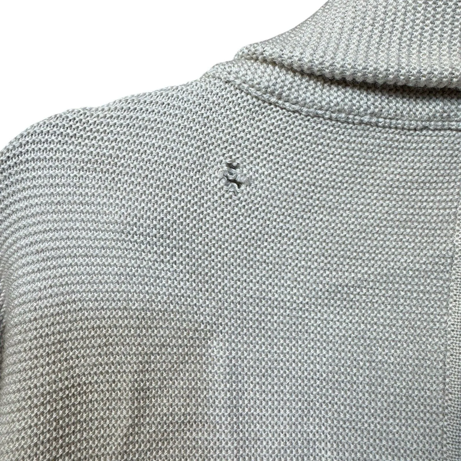 MM Lafleur Open Cardigan Sweater M/L Beige 100% Merino Wool Oversized Shawl Size L - Image 7