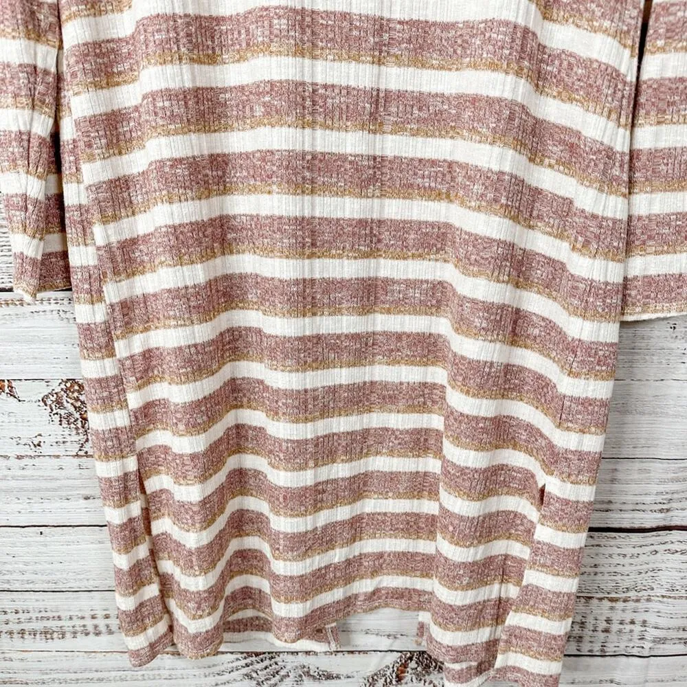 NEW Nine West Women’s Marled Striped Rib Knit Duster Cardigan Sweater Small - Image 5