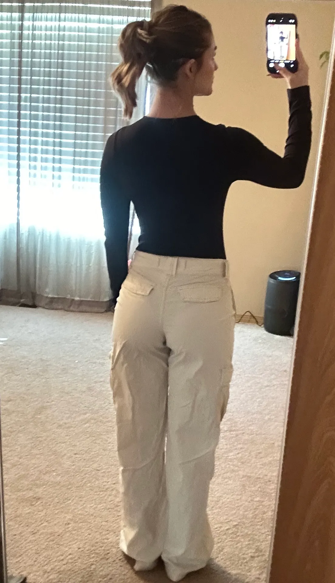 Cream Cargo Pants - Image 2