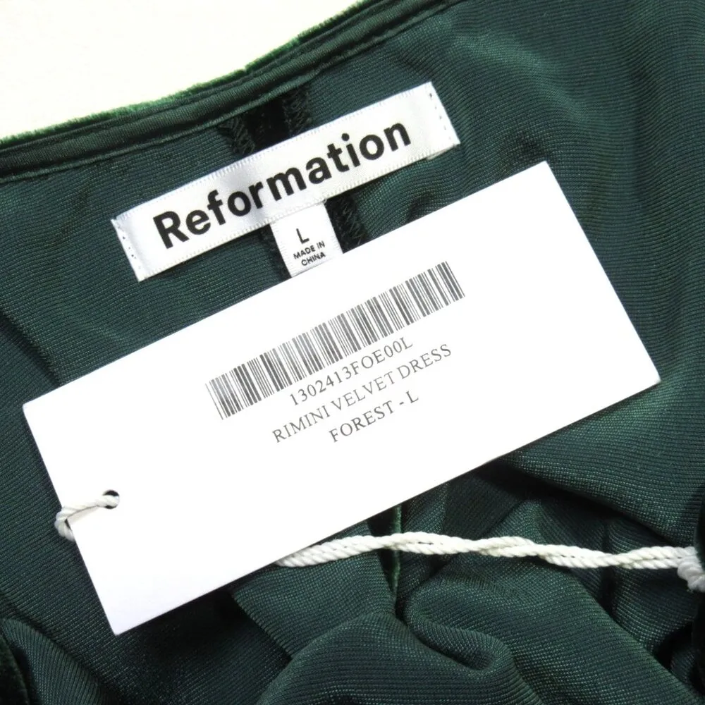 NWT Reformation Rimini in Forest Green Velvet Maxi Tank Slip Dress L $398 - Image 4