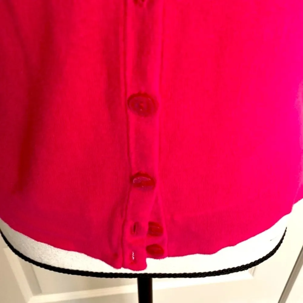 Gap|| Pink 3/4 sleeve cardigan sweater with button accent on sleeves - Image 3