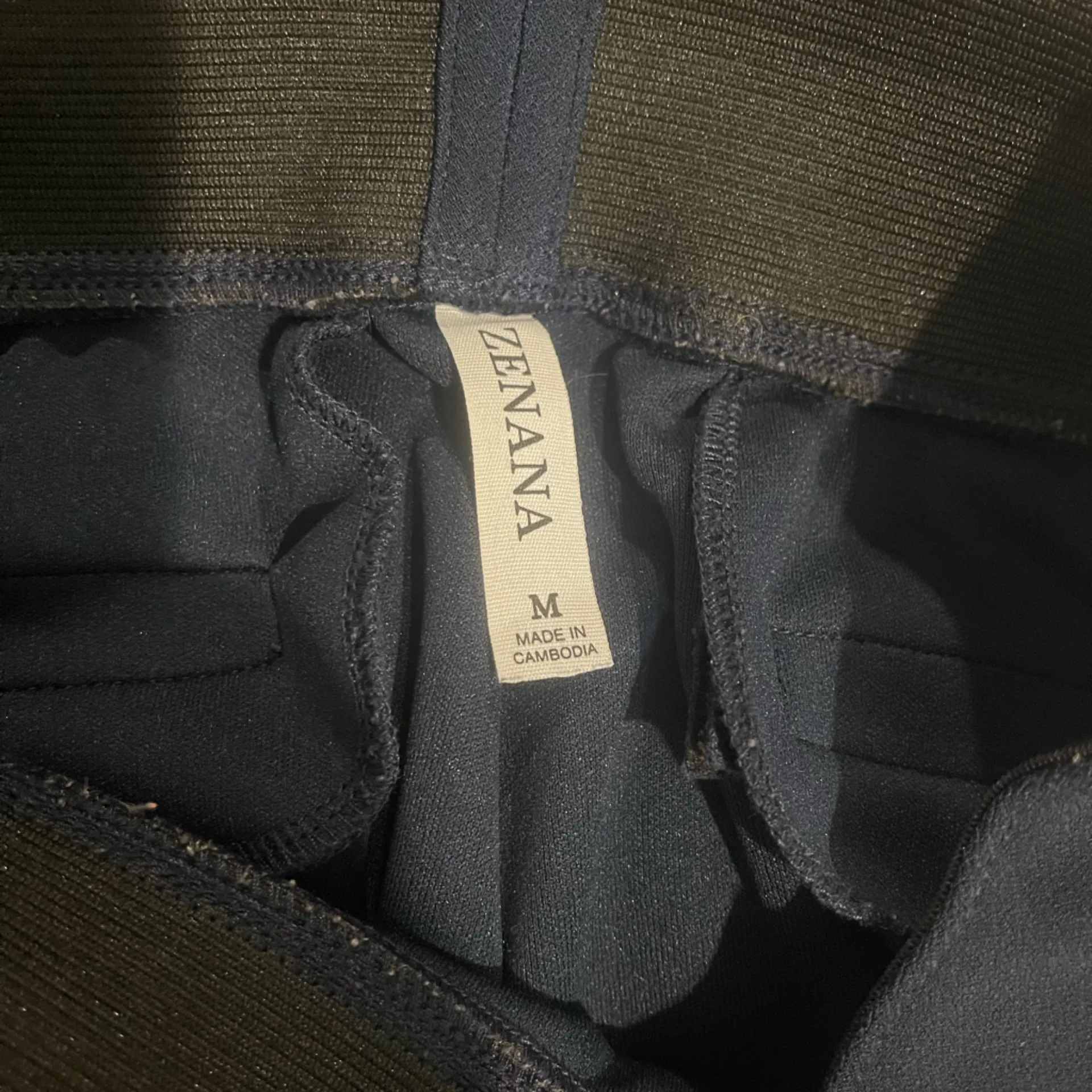 ZENANA navy blue stretch pull on trousers pants slacks womans medium - Image 5