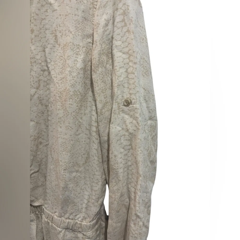 Cloth & Stone Dahl Romper Anthropologie snake print linen blend size small - Image 7