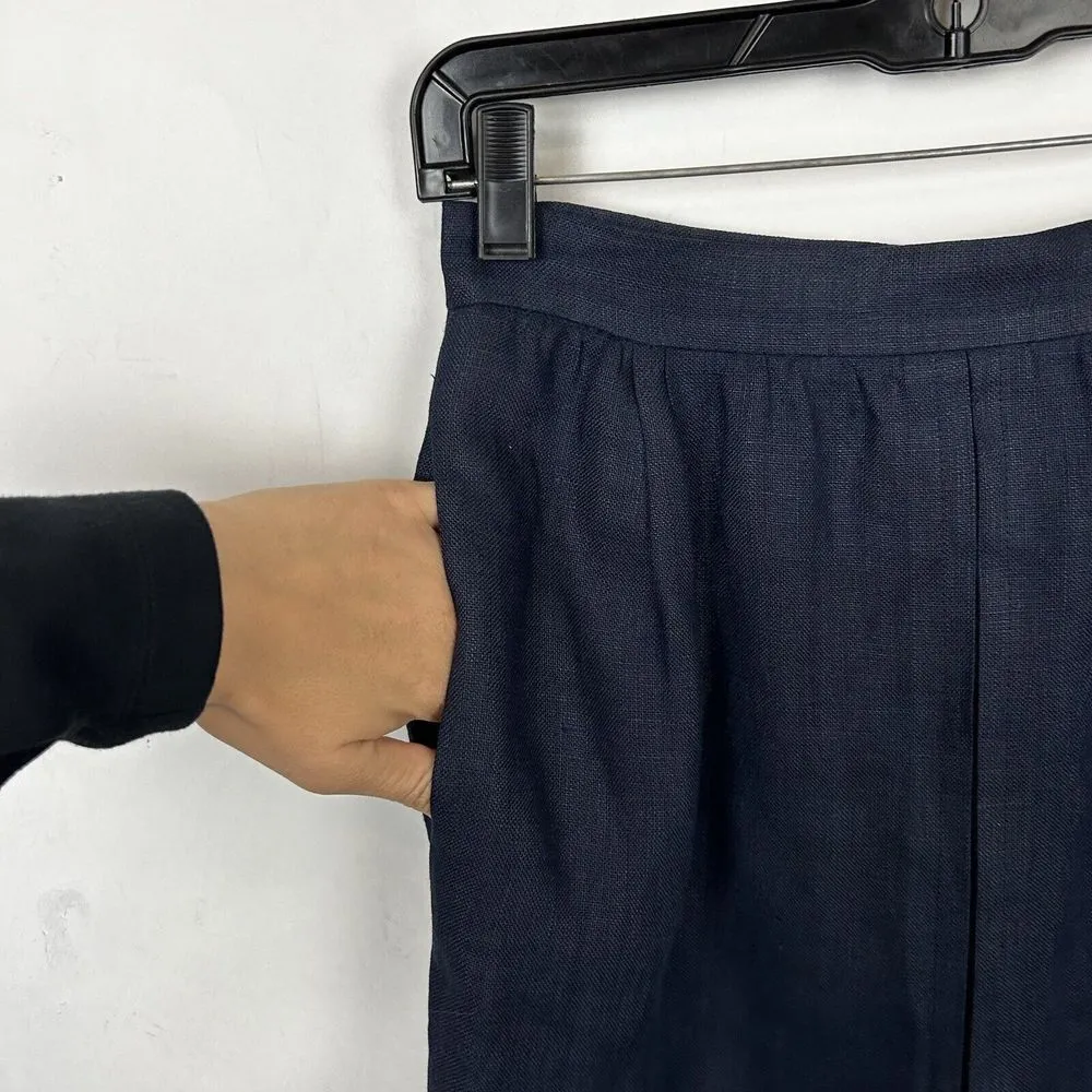 Vintage Valentino Boutique Size 2 Denim Pleated Pencil Skirt Career office wear Blue - Image 6