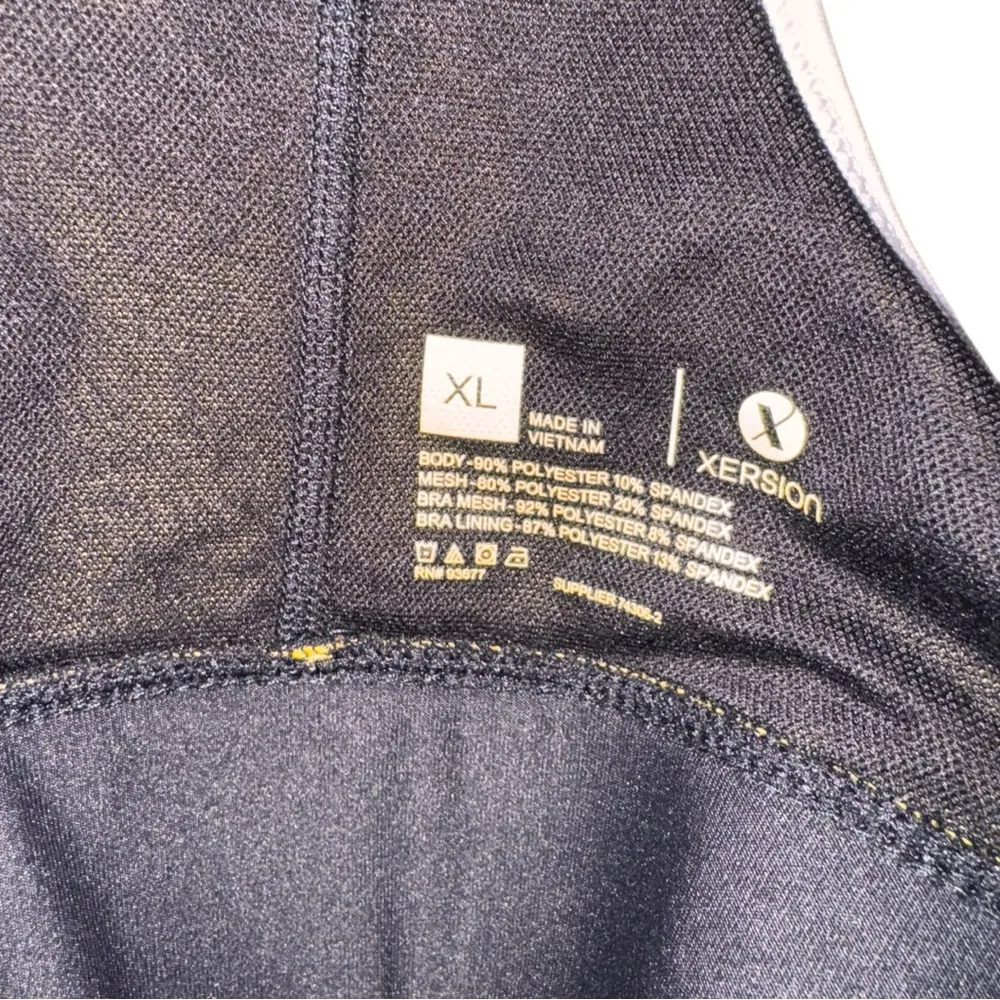 Xersion Women's Athletic Sporty Racerback Black & Yellow Print Sports Bra Sz XL - Image 4