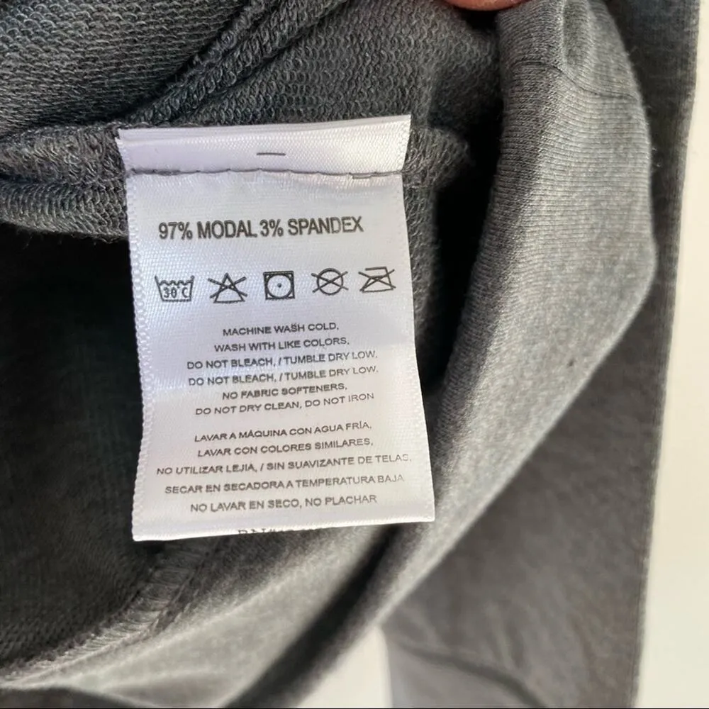 Cloudveil gray asymmetrical zip moto hoodie sweatshirt jacket modal blend M NEW Size M - Image 8