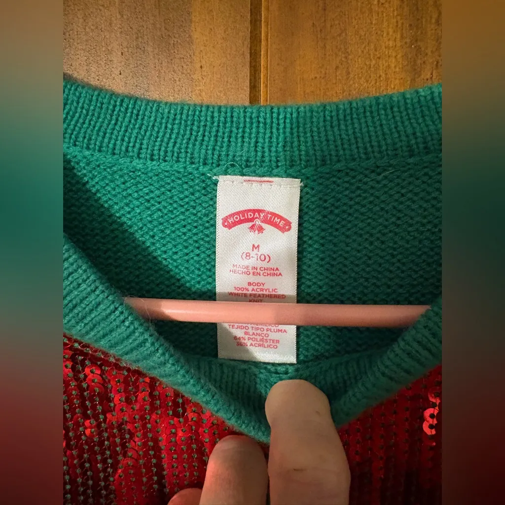 Holiday Time Red and Green Sweater - Image 2