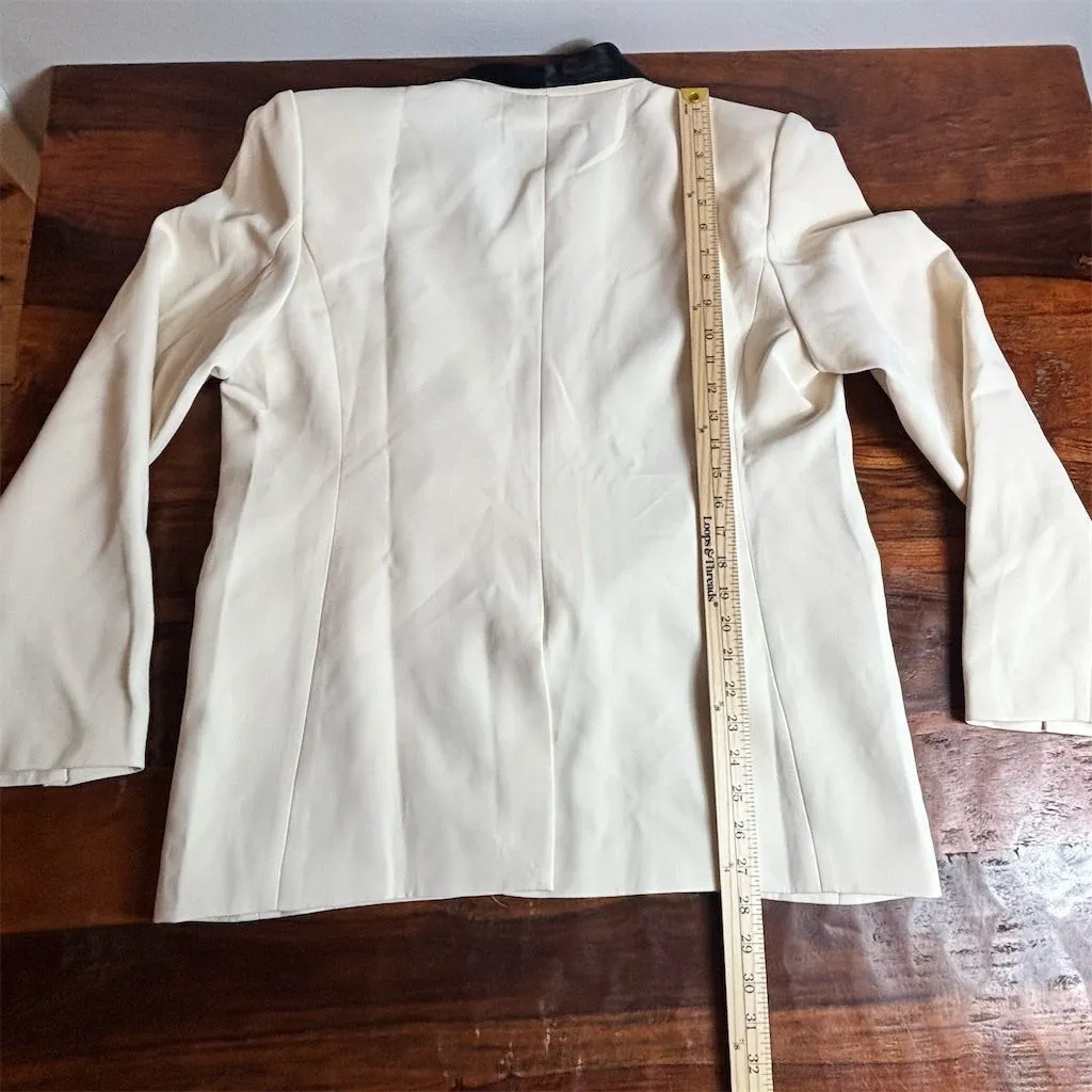 Endless Rose Women's XL Ivory Blazer Jacket Long Sleeve Formal - Image 9