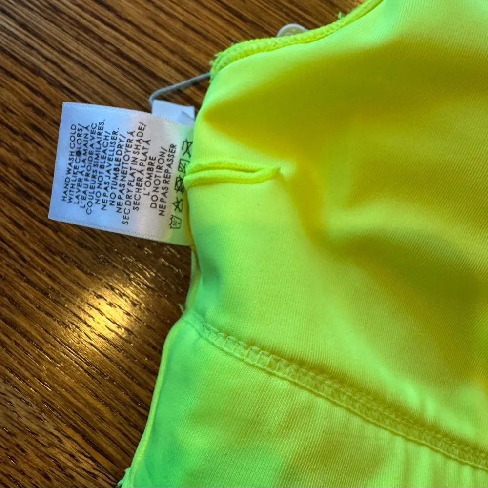NWT peixoto zoni neon yellow one shoulder bikini with neon stitching | small Green - Image 3