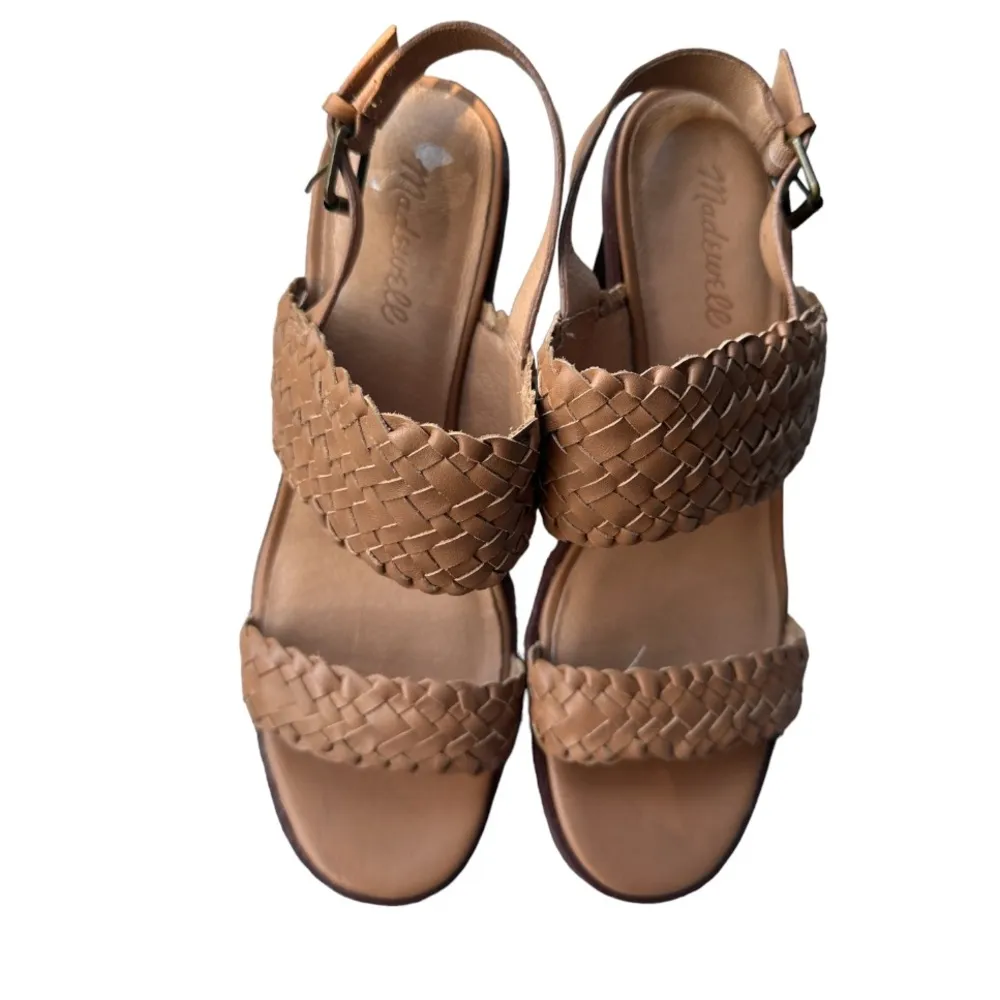 MADEWELL 
The Kiera Lugsole Sandal In Woven Leather - Tan size 10 - Image 3