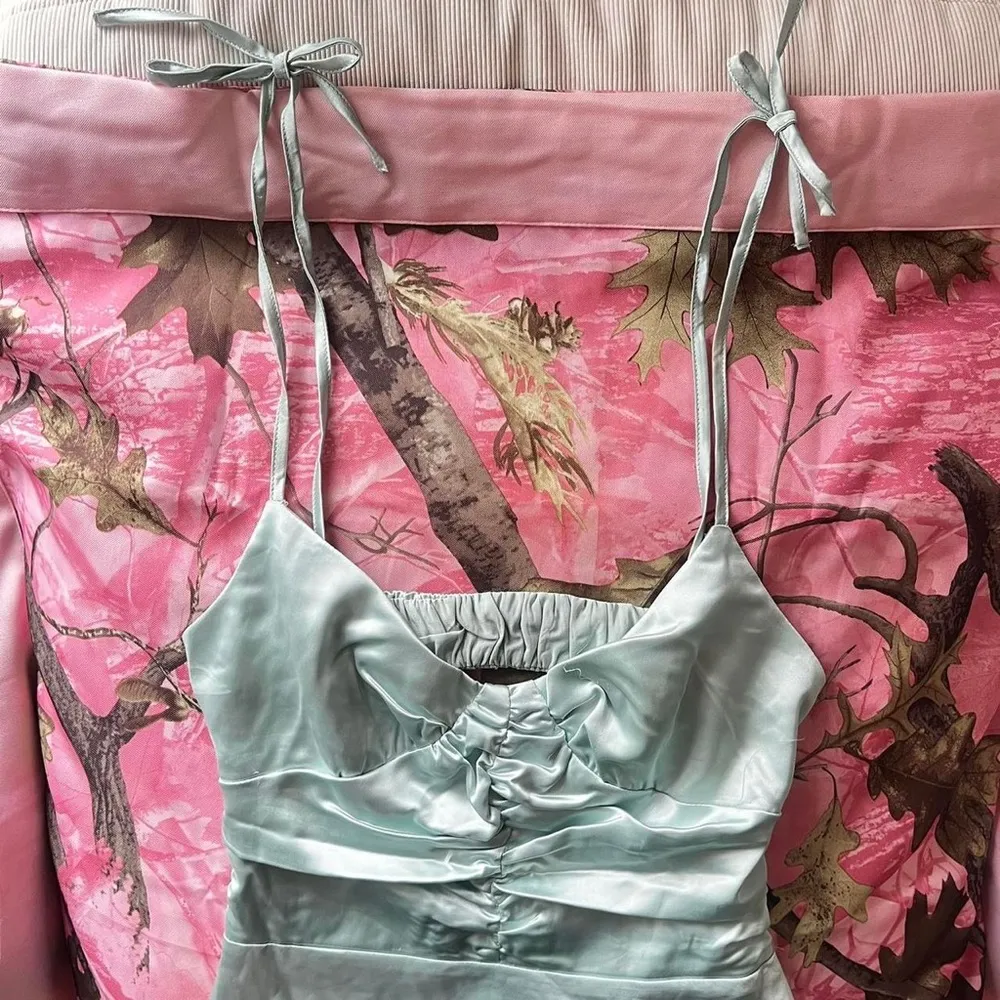 Princess Polly  mint green silk mini dress - Image 5