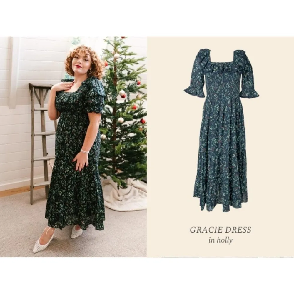 💕IVY CITY CO💕 Gracie Dress ~ Holly Print XXS NWT Green - Image 9